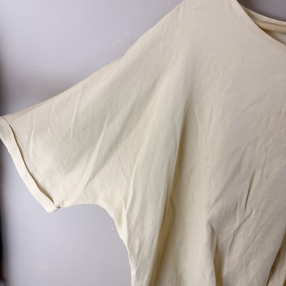 Umgee Womens Medium Cream Boho Oversized Tunic Blouse Dolman Sleeve - Picture 2 of 9